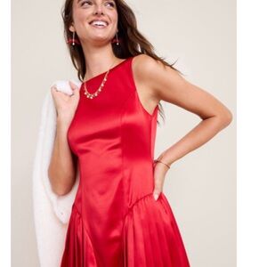 Francesca's Collections Vibrant Red Midi Dress